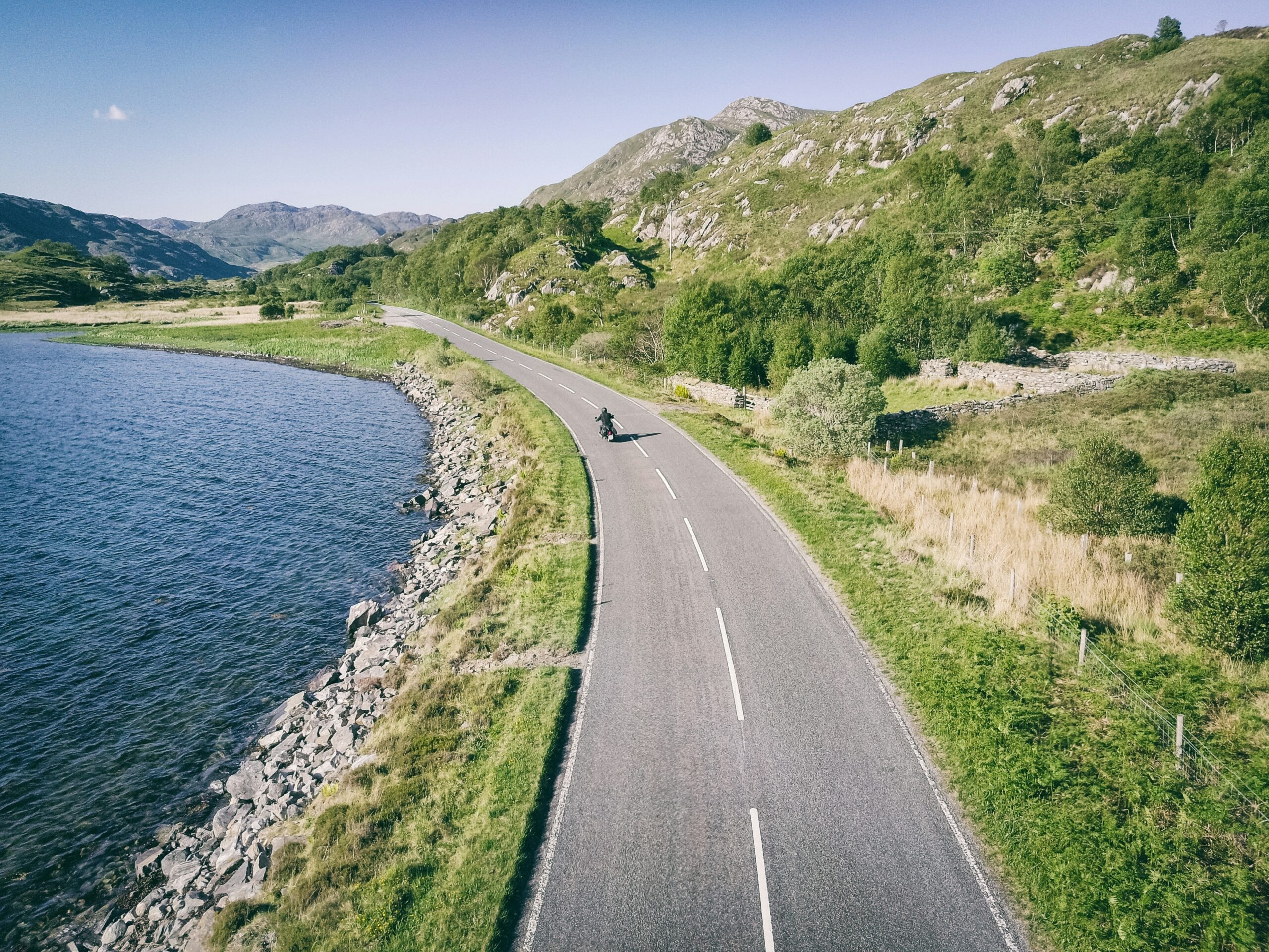 Beautiful scenic view of Norway’s Cycle North electric bike path lined with flowers