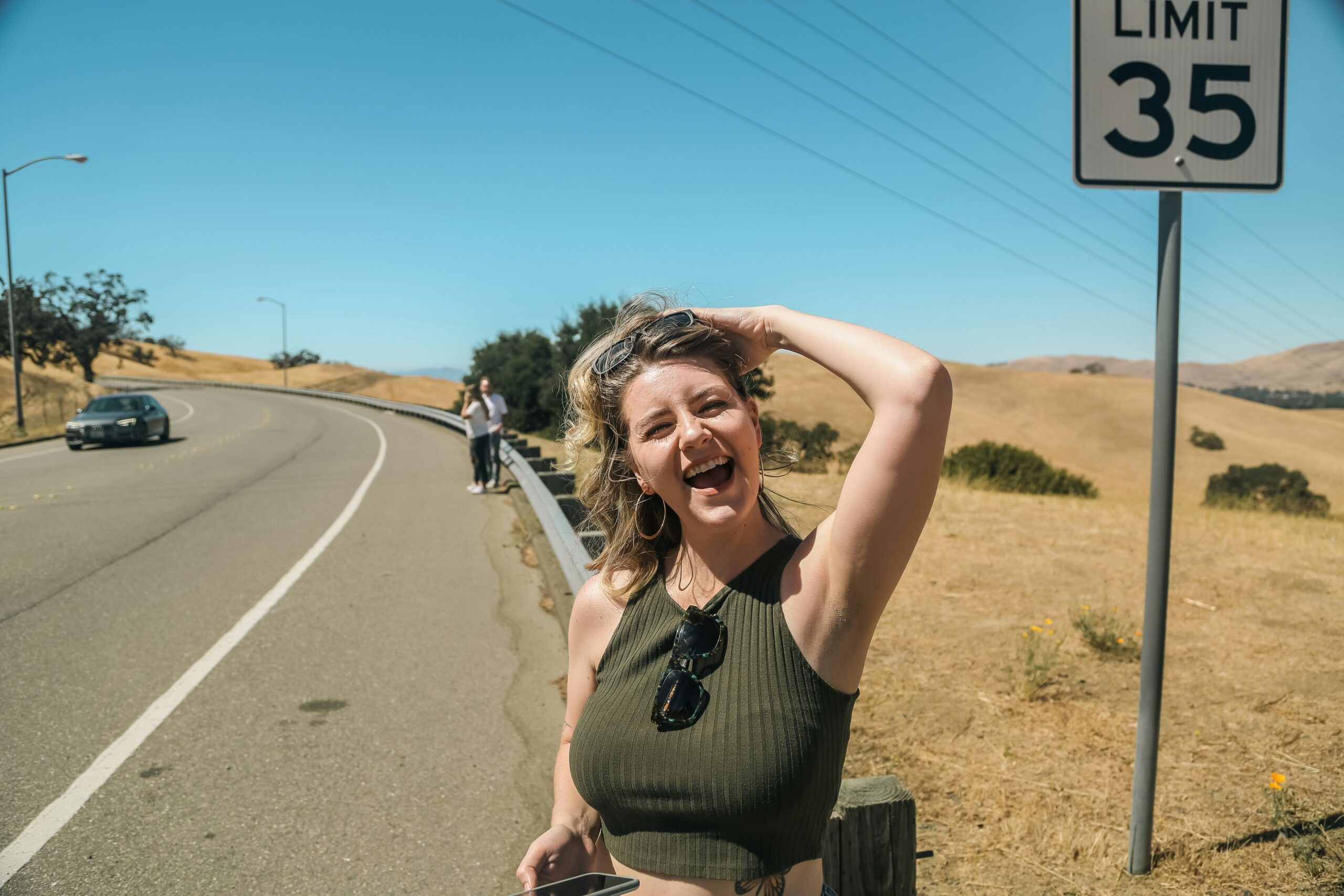 Woman celebrating after finishing an e-bike tour successfully