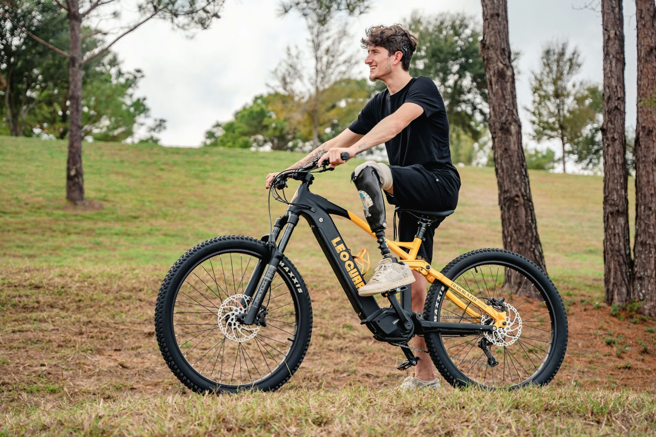 Taking on hills and trails with ease on a rugged electric bike.